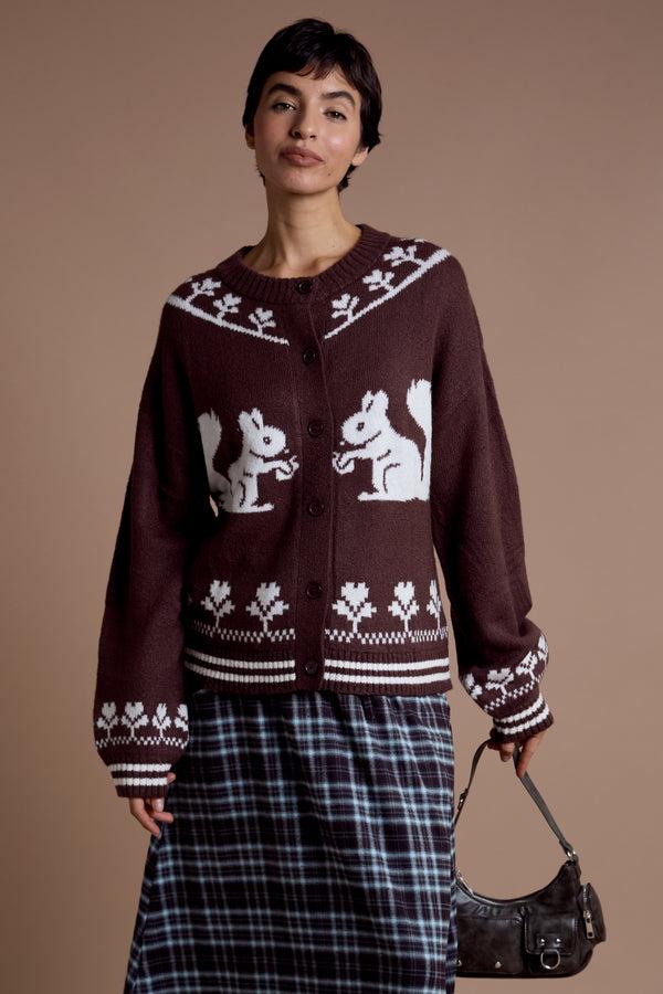 neon rose Nell Squirrel Caridgan