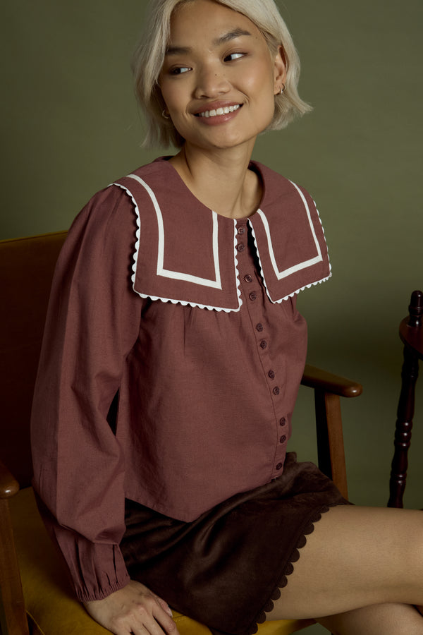 Neon Rose Noa Balloon Sleeve Smock Blouse