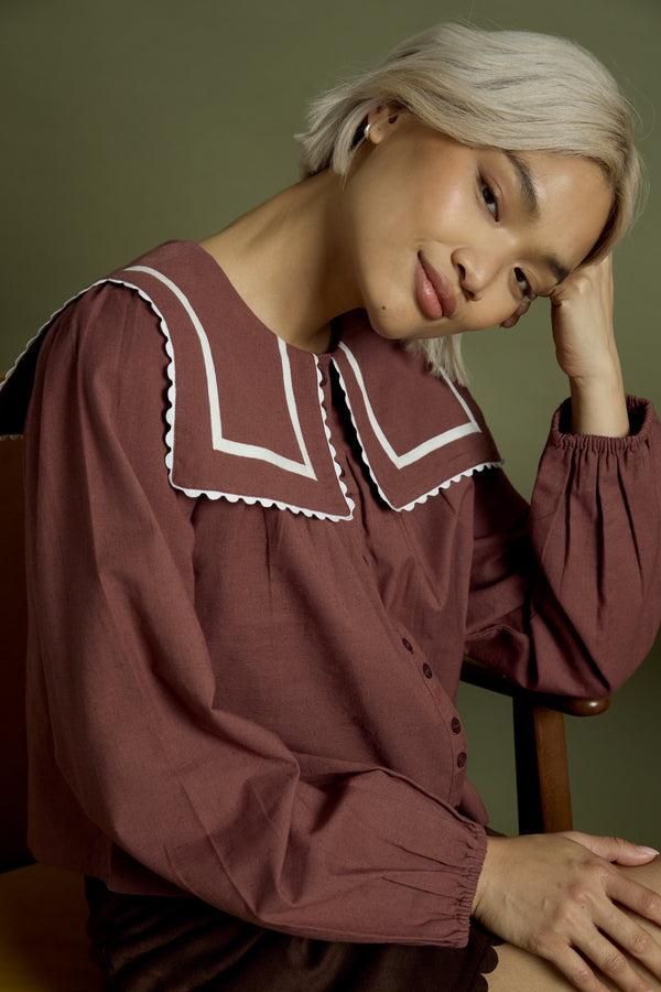 neon rose Noa Balloon Sleeve Smock Blouse