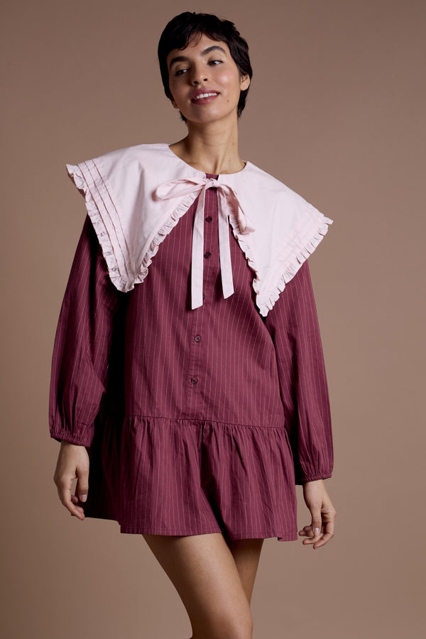 Neon Rose Ruby Oversized Collar Dress