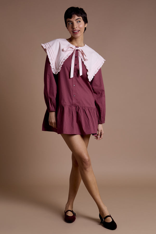 Neon Rose Ruby Oversized Collar Dress