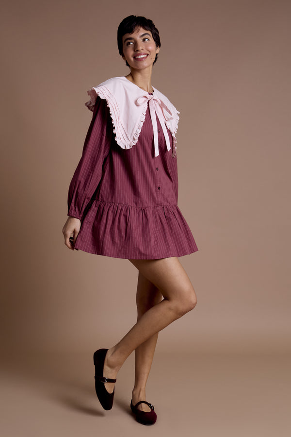Neon Rose Ruby Oversized Collar Dress