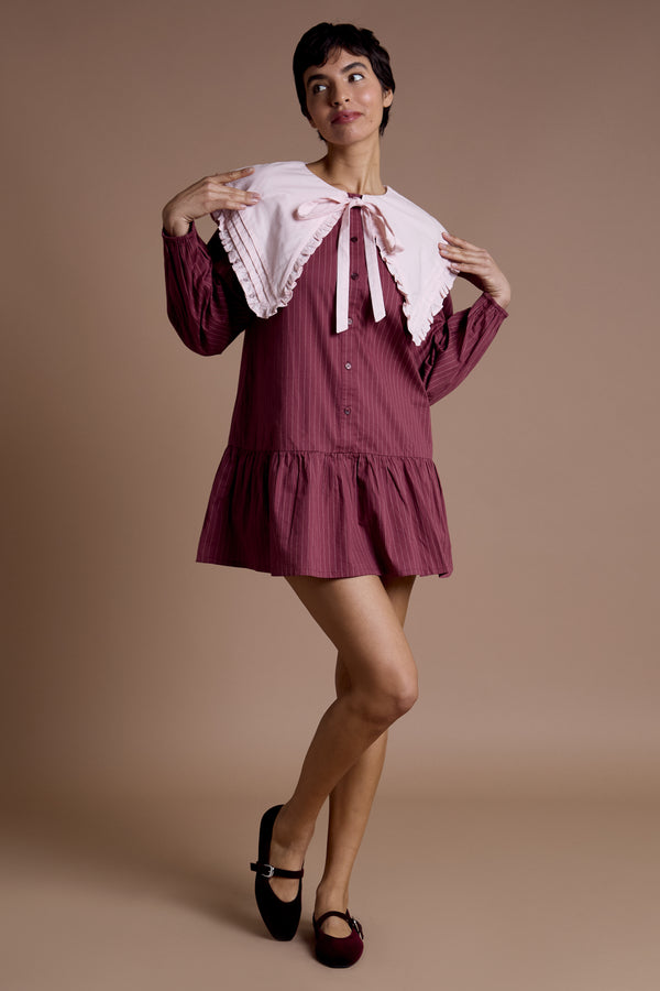 neon rose Ruby Oversized Collar Dress