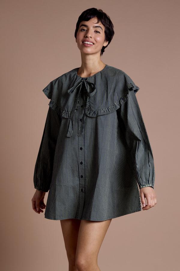 neon rose Sylvie Oversized Collar Dress