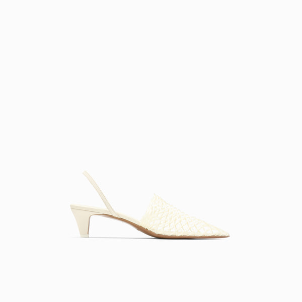 neous ACANTHO Cream leather kitten-heels | NEOUS Cream