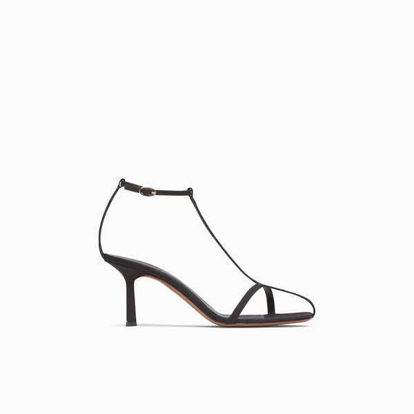 neous Black Jumel Women's Grosgrain T-Bar Sandals Black