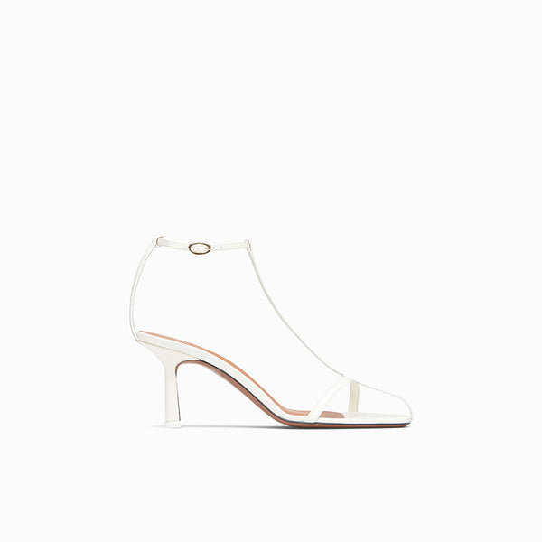 neous Cream Jumel Women's Leather T-Bar Sandals Cream