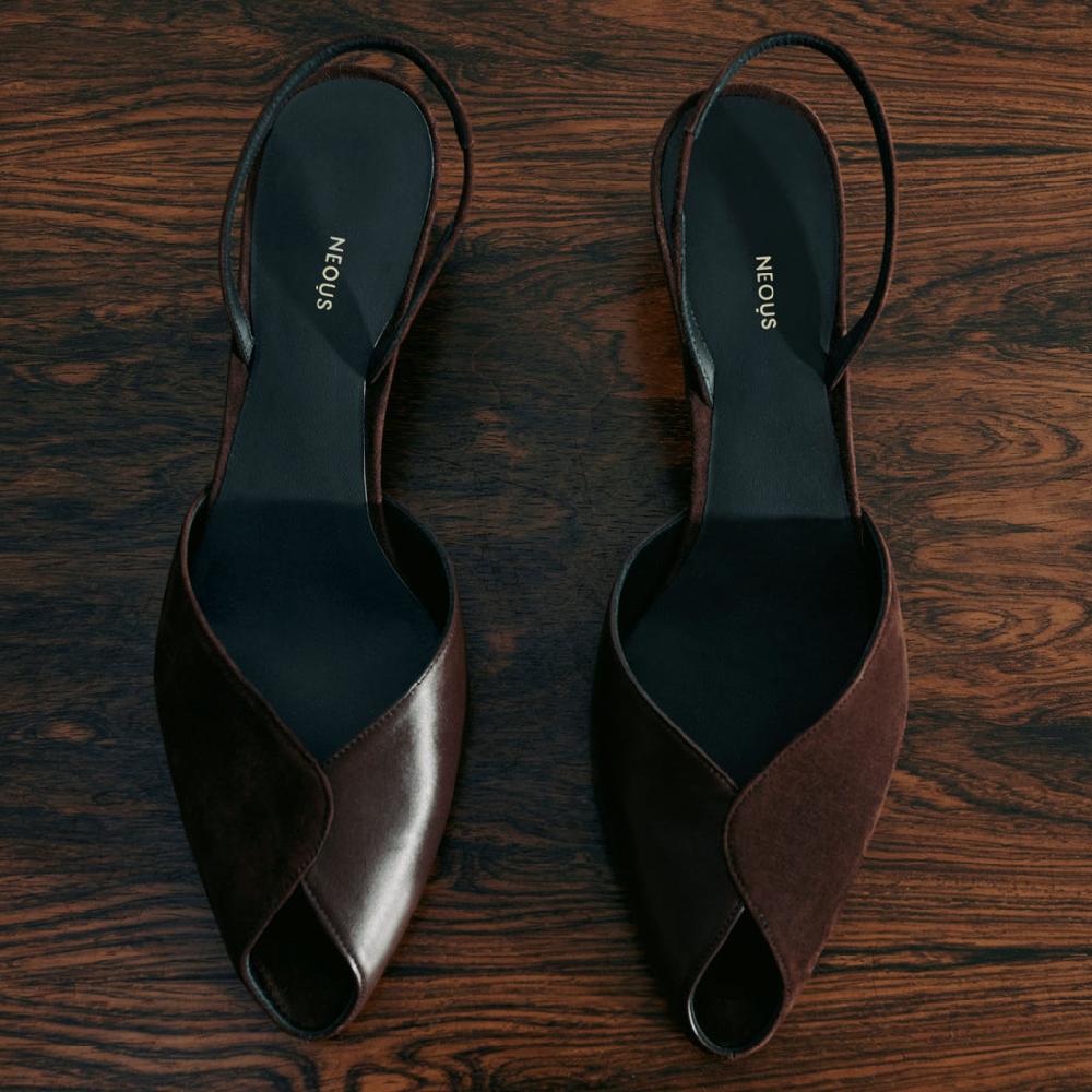 Neous CULUMBA Womens Slingback Pumps DARK CHOCOLATE