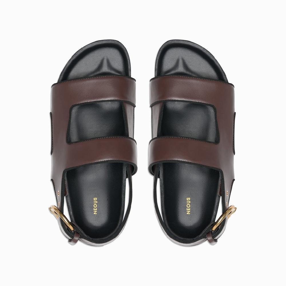 Neous Dark Chocolate Cher Platform Women's Leather Sandals Dark Chocolate