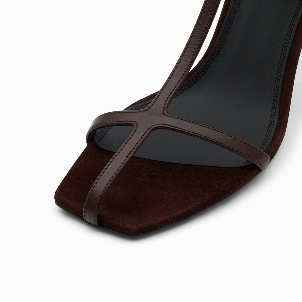 Neous Dark Chocolate Jumel Women's Leather T-Bar Sandals Dark Chocolate