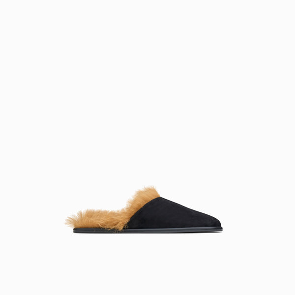 neous ATIK SHEARLING Leather Mules BLACK