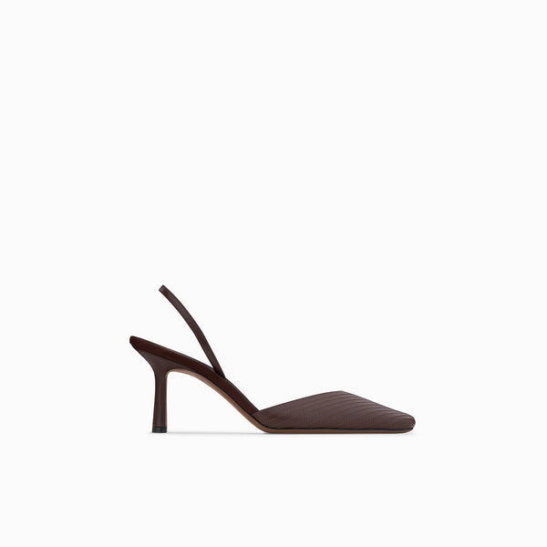 neous Dilmun Womens Slingback Pumps Dark Chocolate