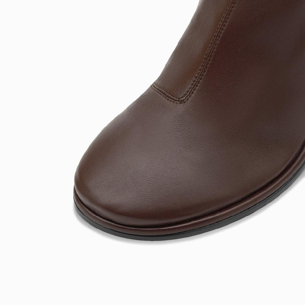 Neous NEOUS LEA Stretch Leather Boot Dark Chocolate