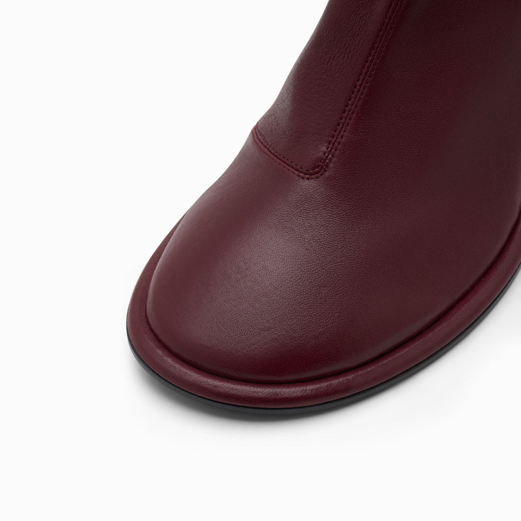 Neous LEA Stretch Leather Boots BURGUNDY