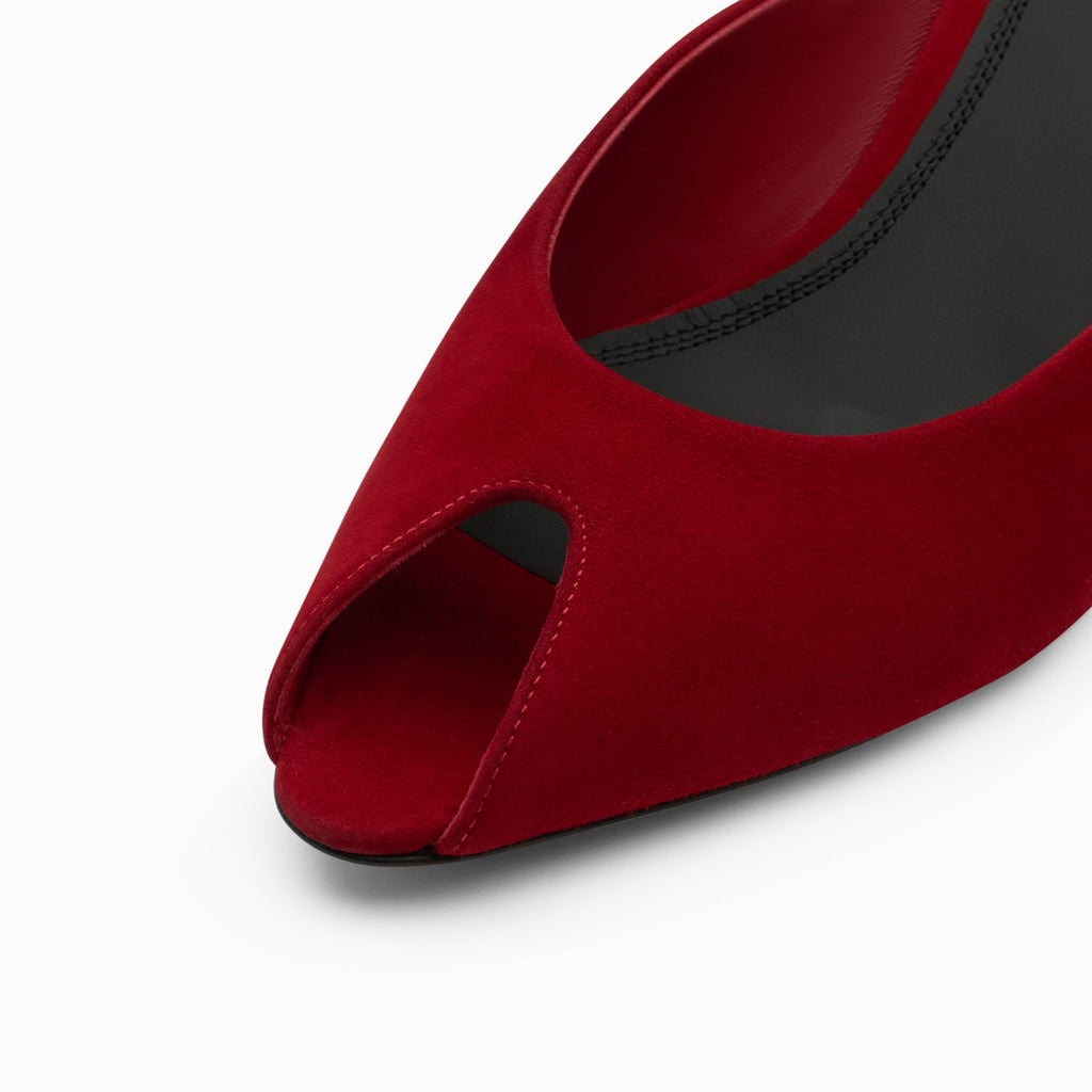 Neous NAIAD Womens Peep Toe Mules RED