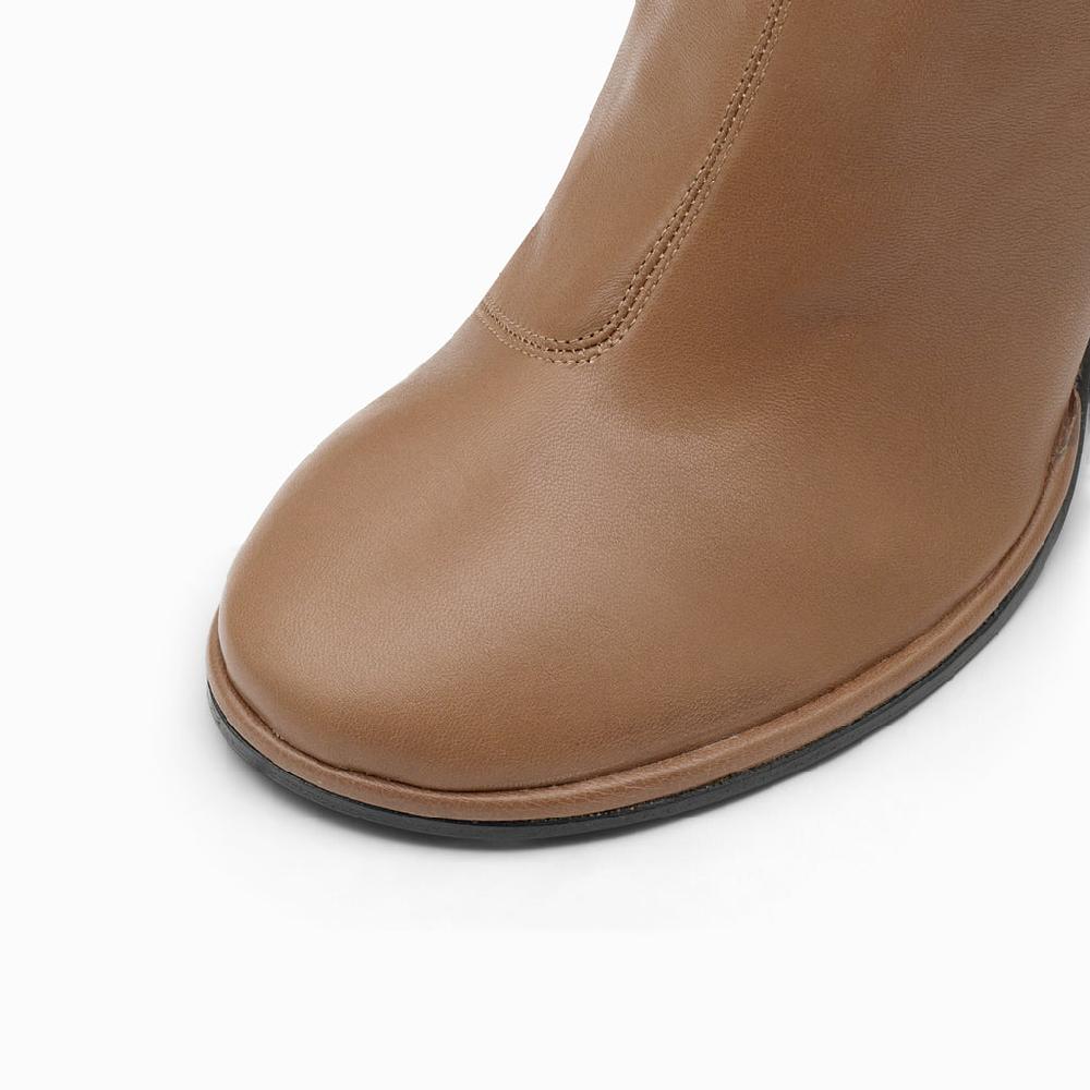 Neous NEOUS LEA Stretch Leather Boots Dark Taupe