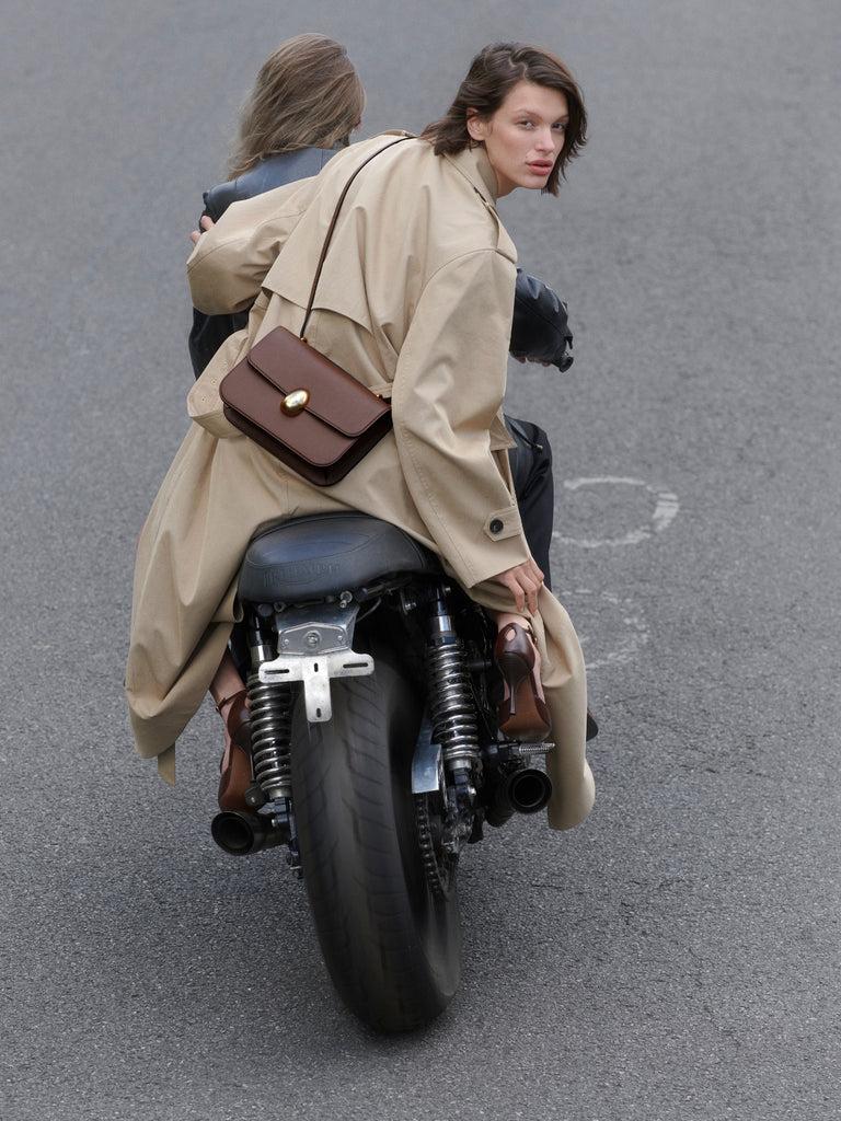 Neous Phoenix Calf Leather Crossbody Bag | NEOUS Bags Dark Chocolate