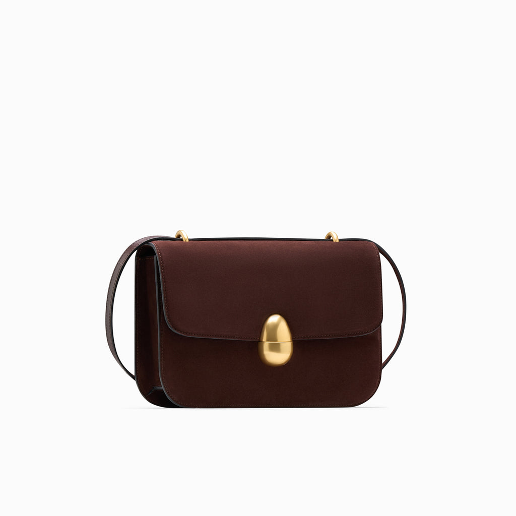 Neous Phoenix Calf Leather Suede Crossbody Bag | NEOUS Bags Dark Chocolate