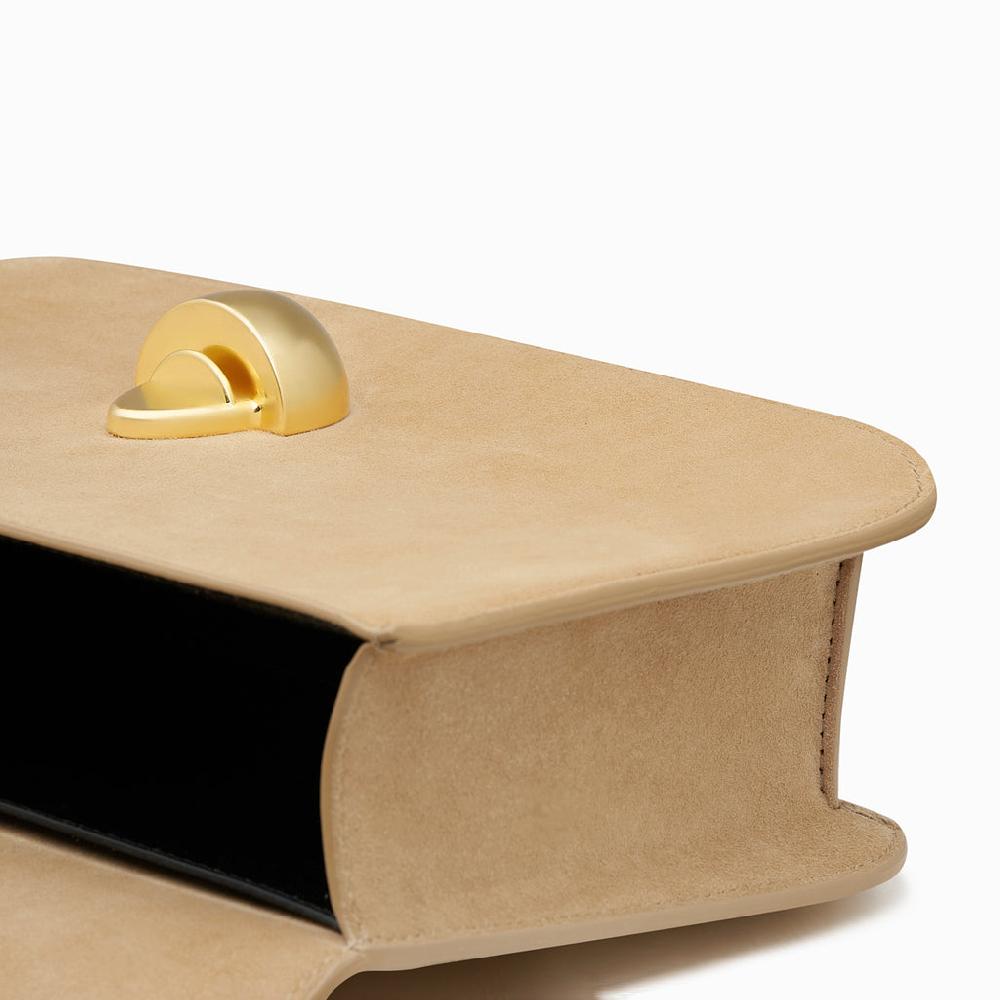 Neous Phoenix Calf Leather Suede Crossbody Bag | NEOUS Bags Sand