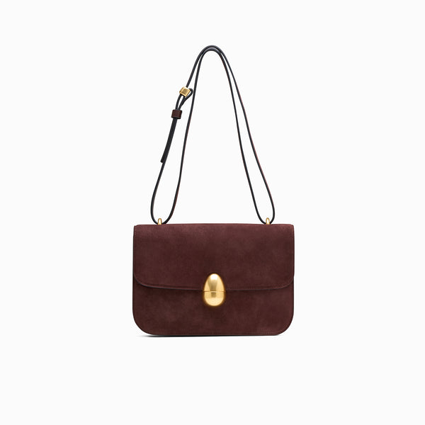 neous Phoenix Calf Leather Suede Crossbody Bag | NEOUS Bags Dark Chocolate