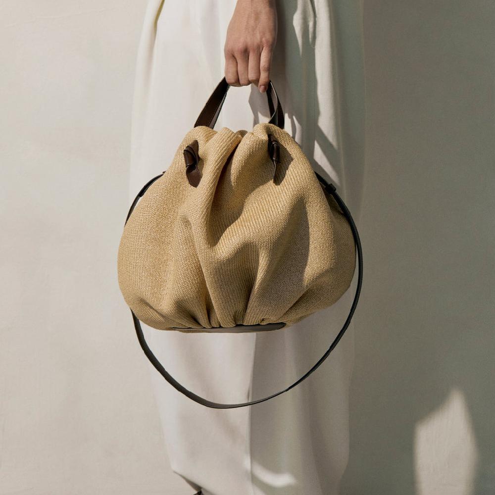 Neous Taurus Crossbody Bag | NEOUS Bags Raffia / Dark Chocolate