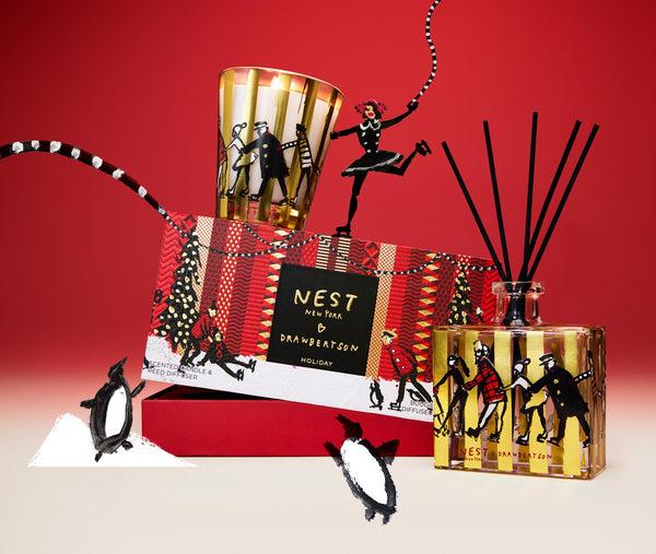 Nest Fragrances NEST NEW YORK X Drawbertson Holiday Classic Candle & Reed Diffuser Set | The Official Home Of NEST NEW YORK