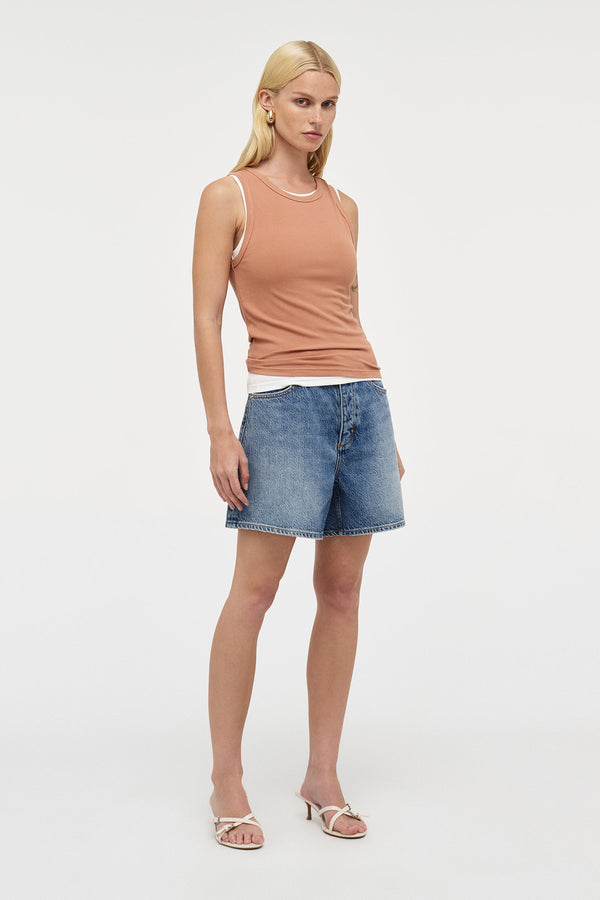 Neuw AM Ribbed Singlet - Terracotta