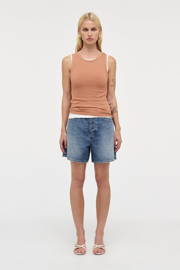 neuw AM Ribbed Singlet - Terracotta
