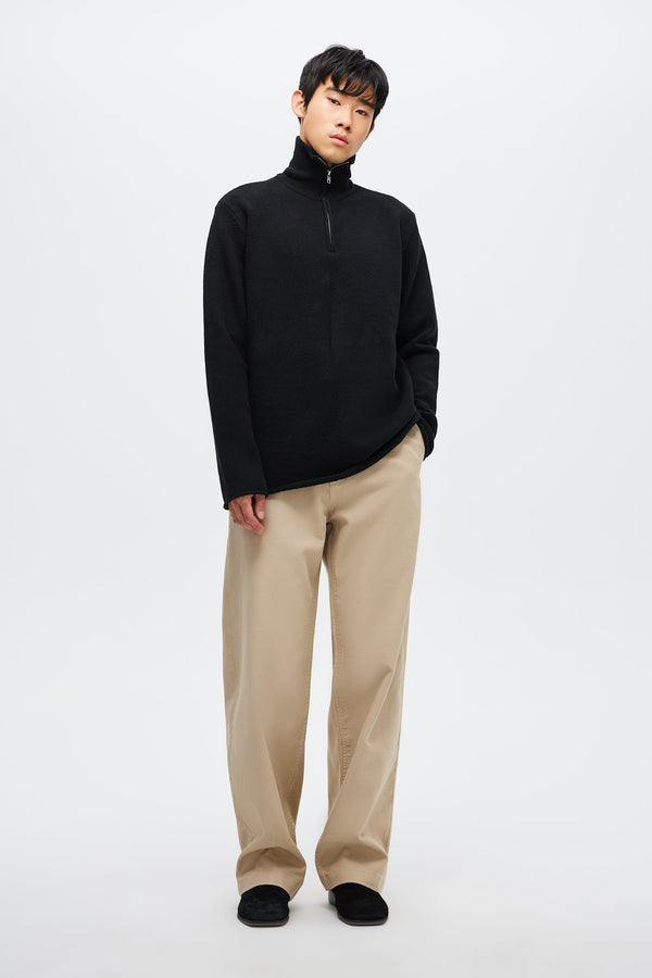 Neuw Brushed 3/4 Zip Knit - Black