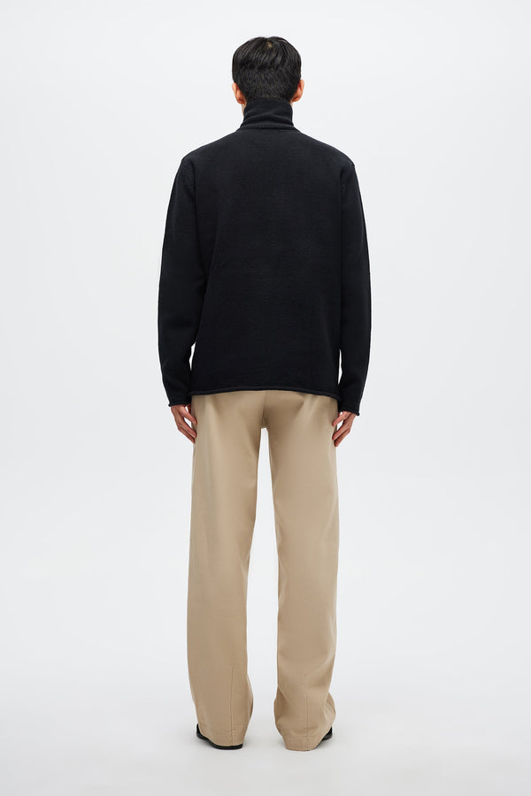 Neuw Brushed 3/4 Zip Knit - Black