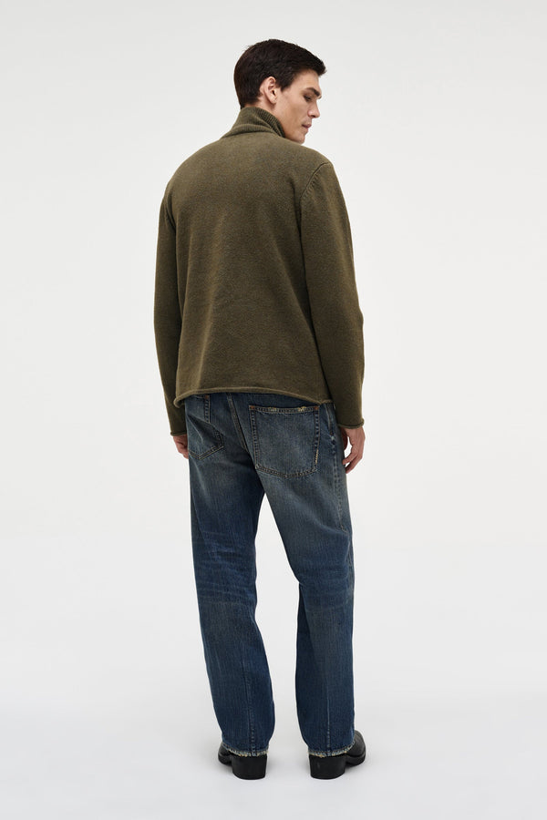 Neuw Brushed 3/4 Zip Knit - Military