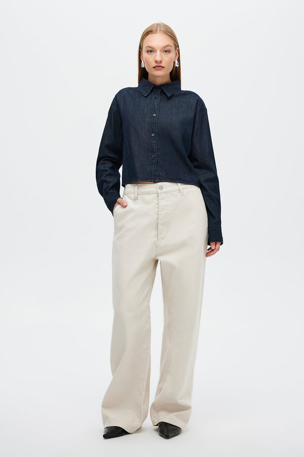 neuw Carolyn Crop Shirt - Rinse