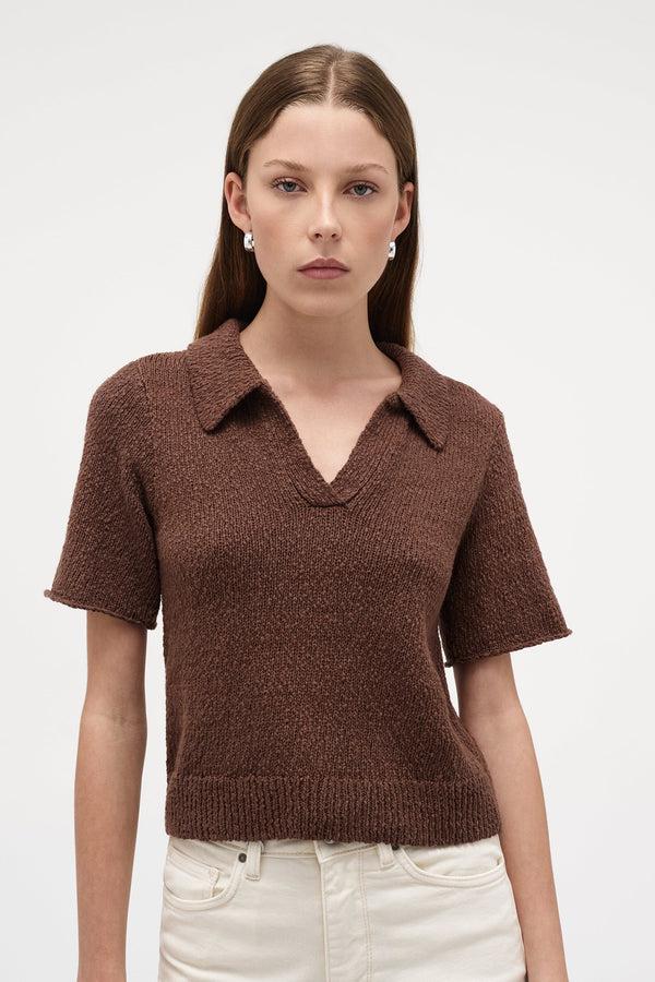 Neuw Cecil Knit Polo - Espresso