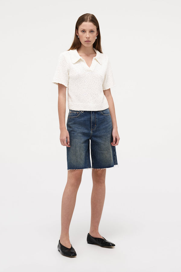 Neuw Cecil Knit Polo - White