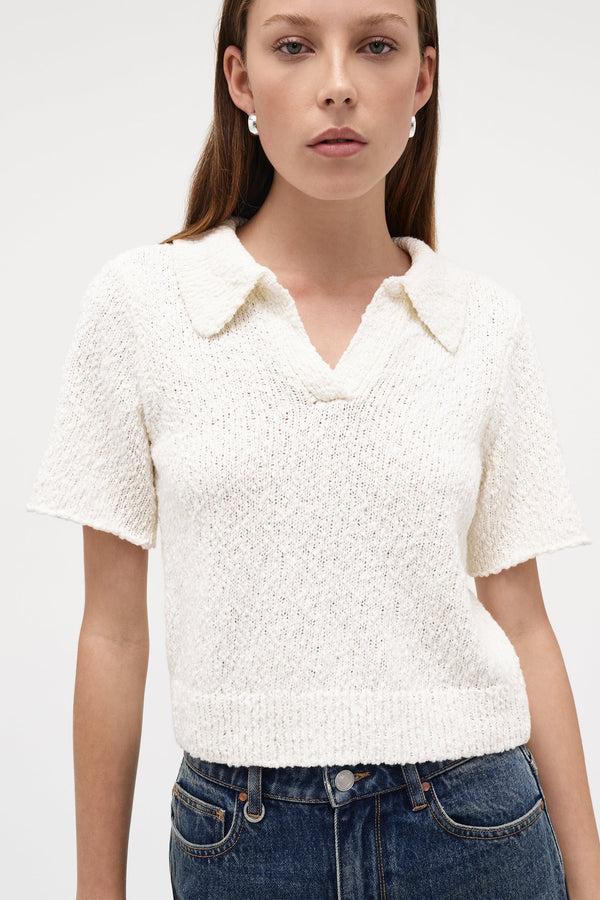 Neuw Cecil Knit Polo - White