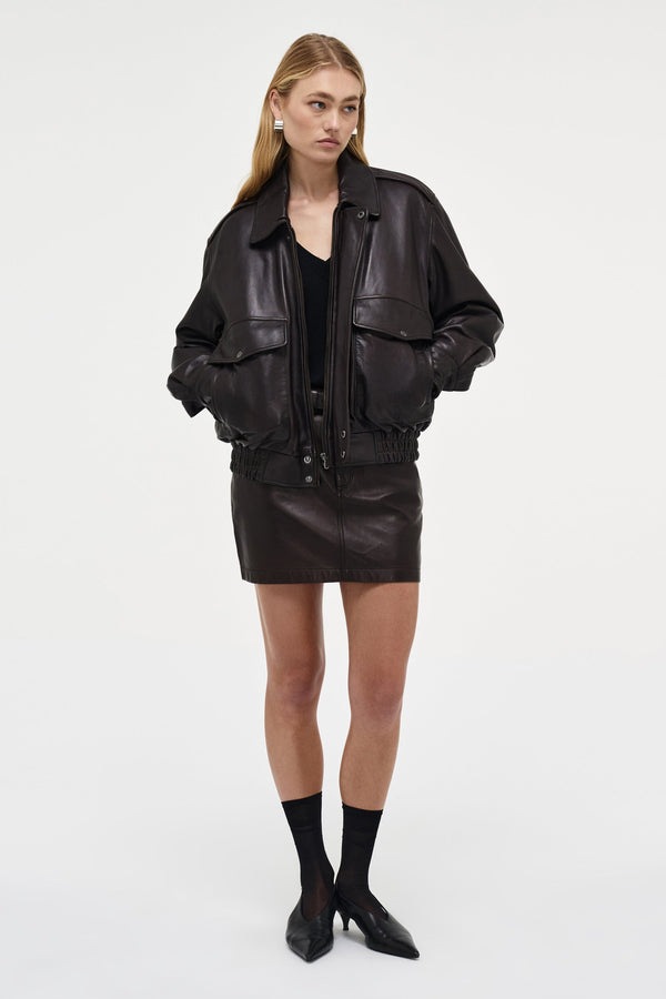 Neuw Daria Skirt Leather - Espresso