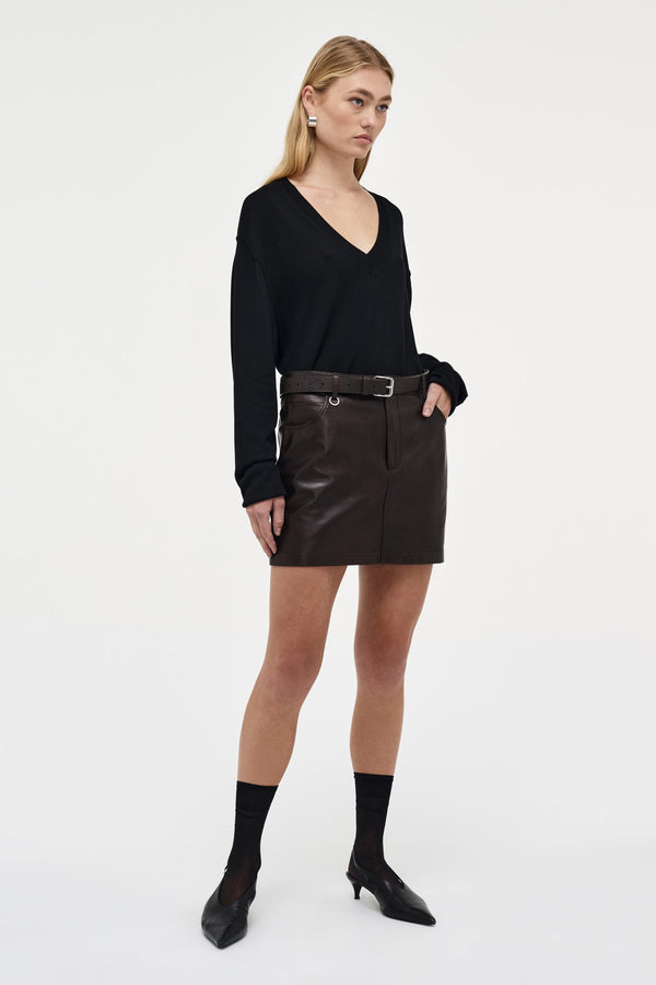 Neuw Daria Skirt Leather - Espresso