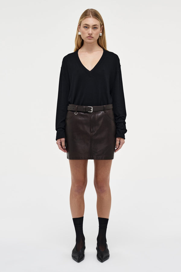 neuw Daria Skirt Leather - Espresso