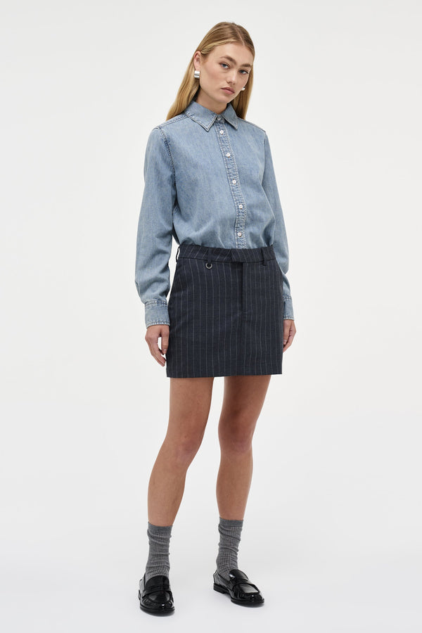 Neuw Daria Skirt Pinstripe - Charcoal