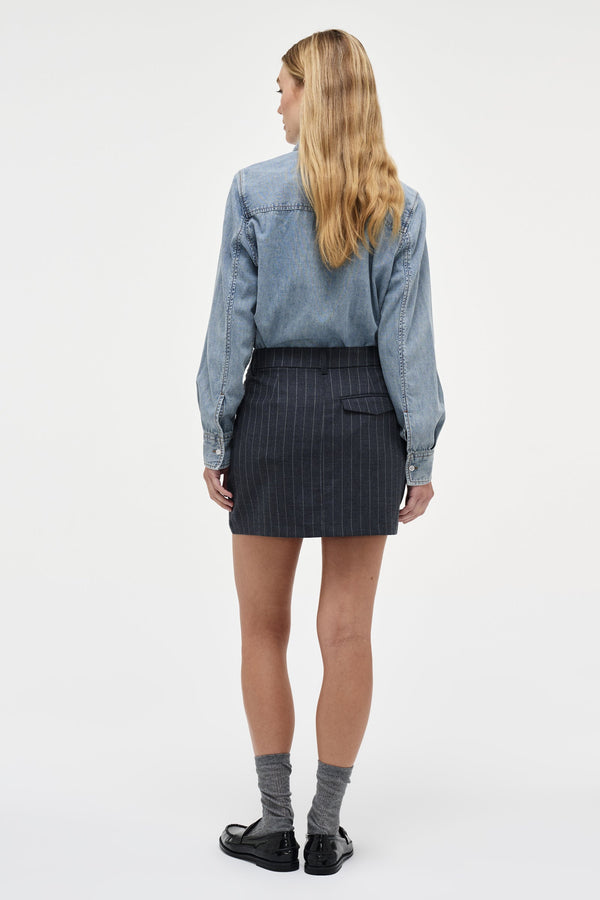Neuw Daria Skirt Pinstripe - Charcoal