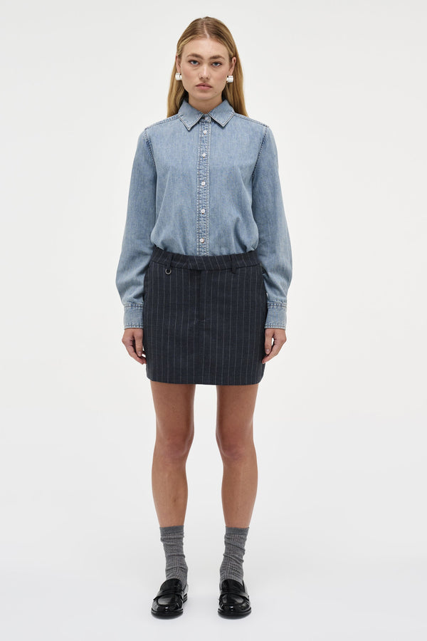 Neuw Daria Skirt Pinstripe - Charcoal