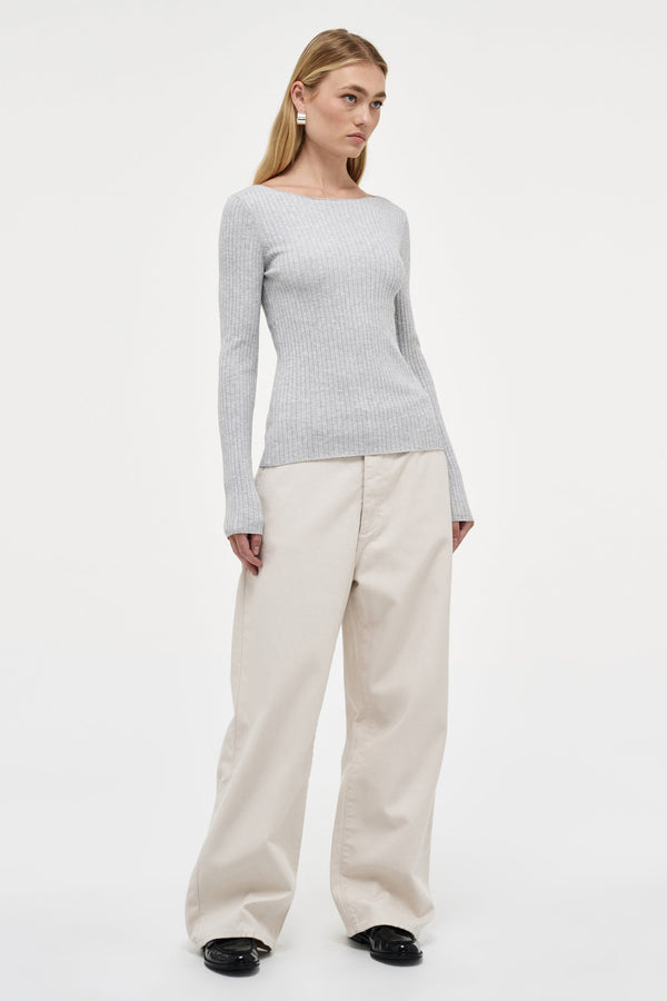 Neuw Jamie Knit LS Top - Grey Marle