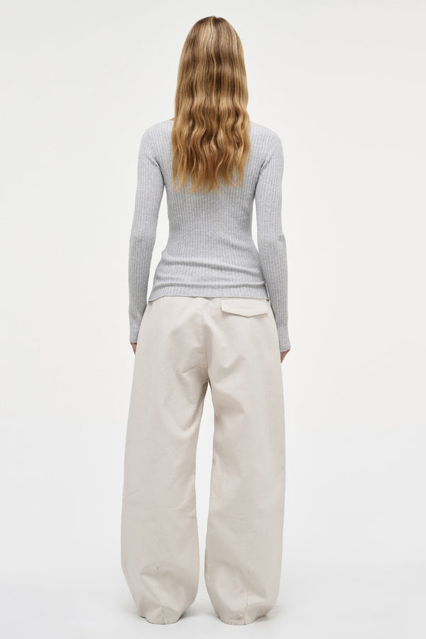 Neuw Jamie Knit LS Top - Grey Marle