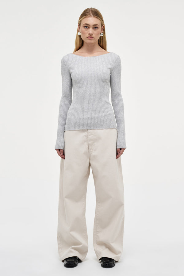 neuw Jamie Knit LS Top - Grey Marle