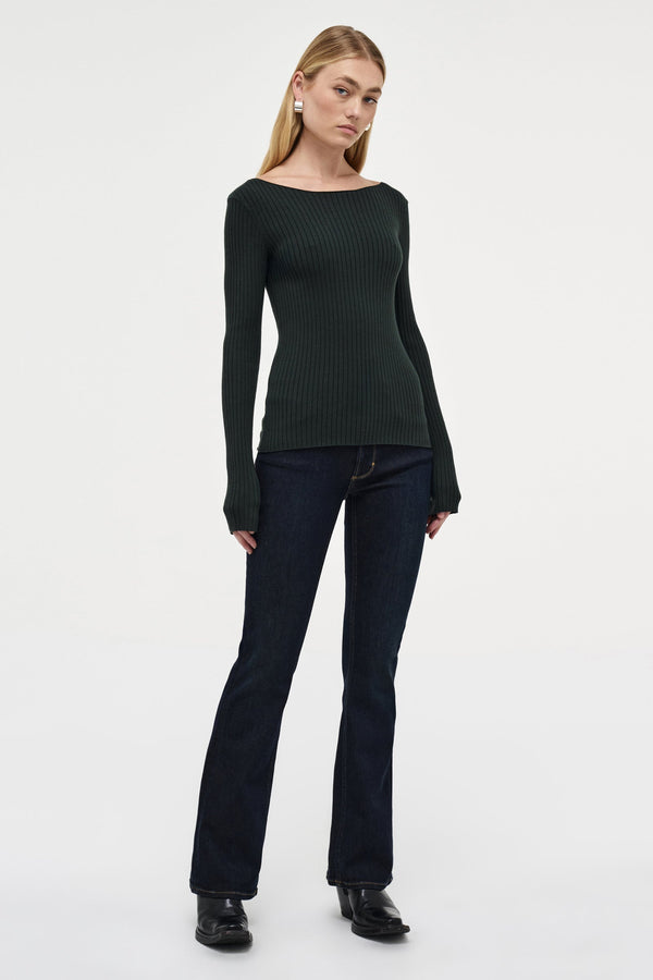 Neuw Jamie Knit LS Top - Military