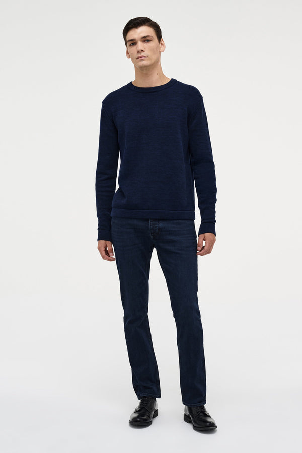 Neuw Melange Crew Knit - Navy