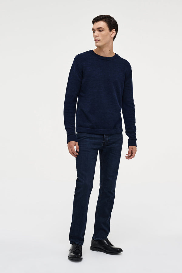 Neuw Melange Crew Knit - Navy