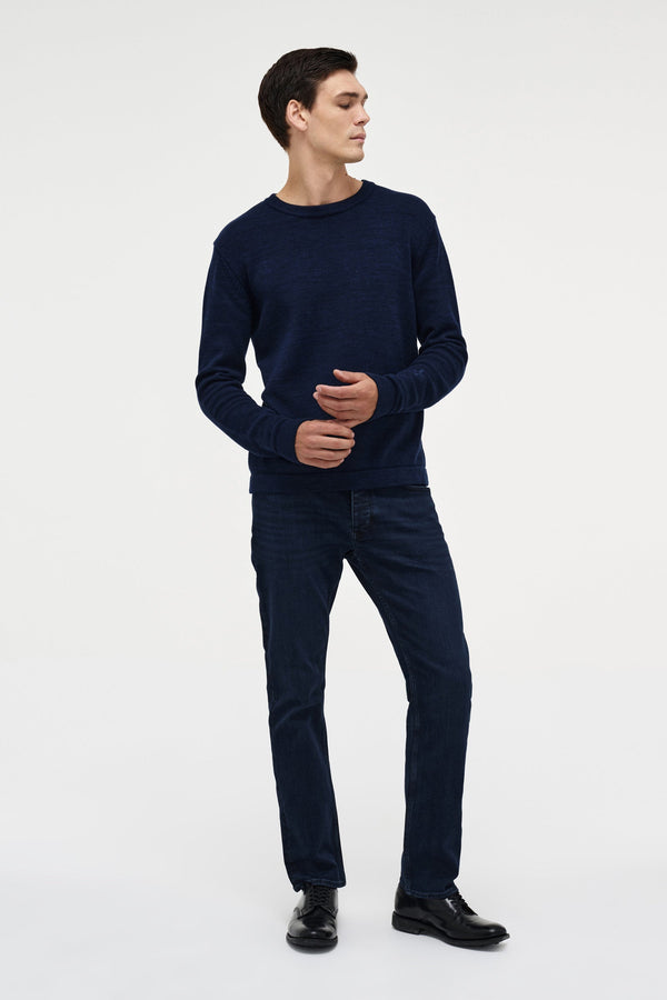 neuw Melange Crew Knit - Navy