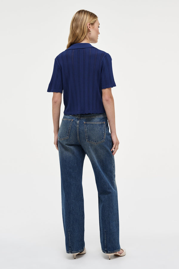 Neuw Opal Knit Polo - Blue