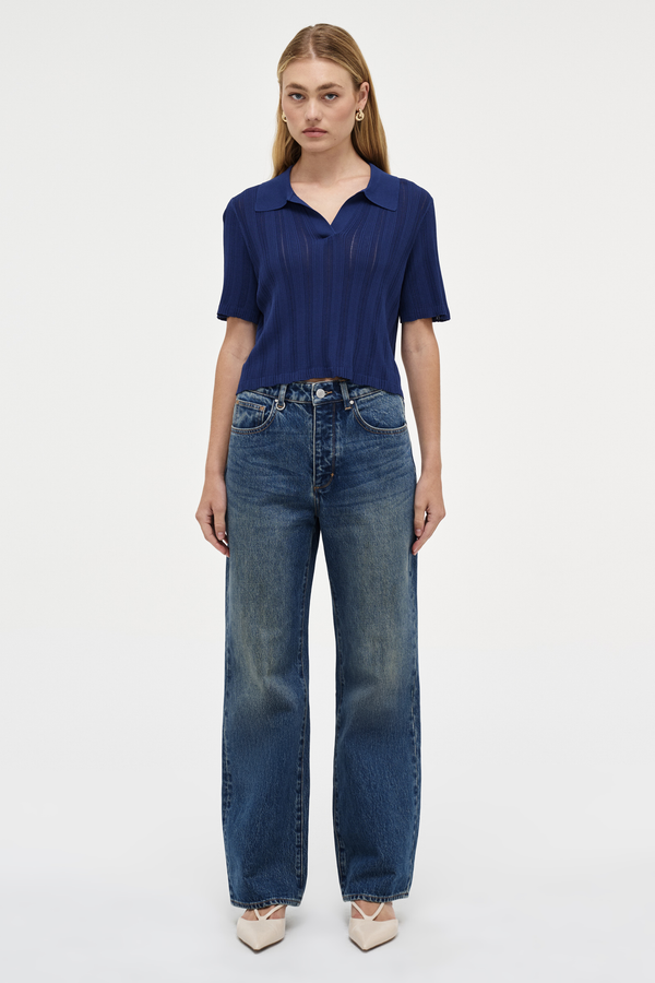 neuw Opal Knit Polo - Blue